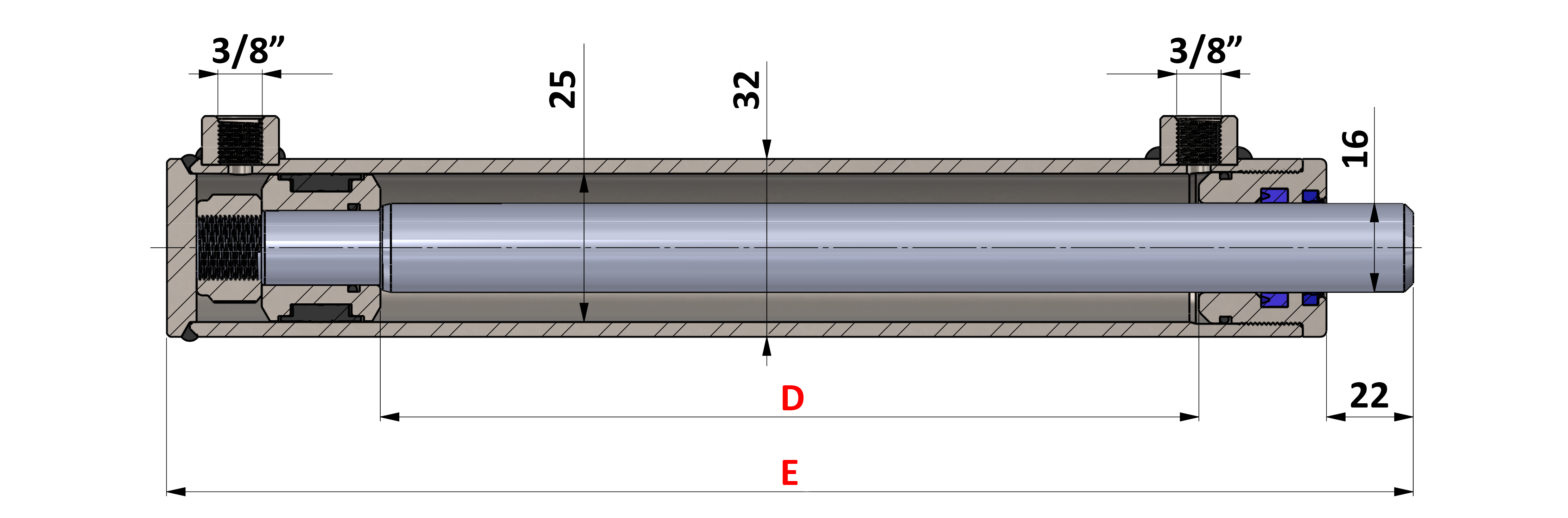 HYDRAULICKÝ VALEC STANDARD 25/16-250 ROSI TEH